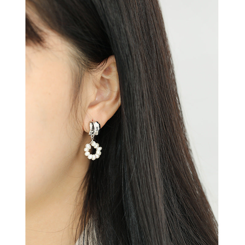 Elegant Irregular Natural Pearls Dangling Earrings - Gold-Plated Silver Pearl Earrings for women - Perfect Pearl Earrings with Gift Wrapping Included