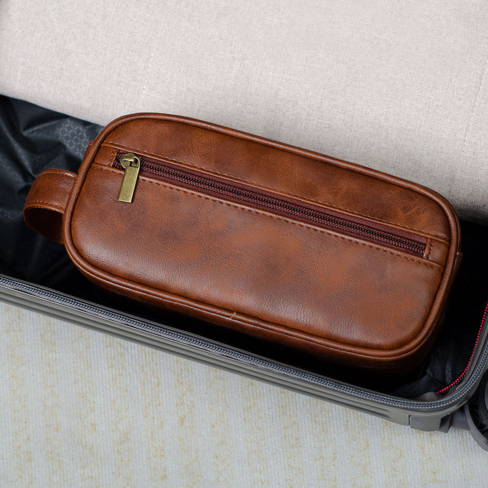 Men's Pu Business Handheld Makeup Storage Bag