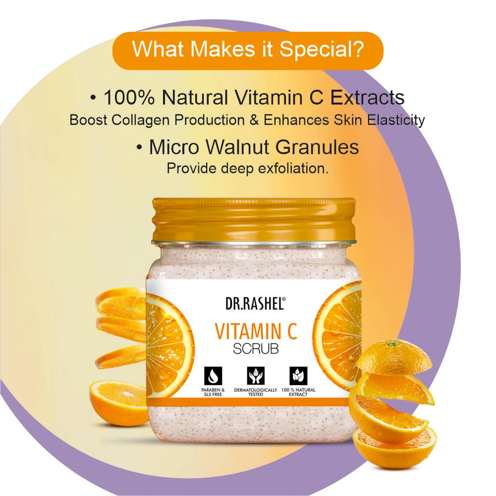 DR.RASHEL Vitamin C Face & Body Scrub 380ml Exfoliator for All Skin Types