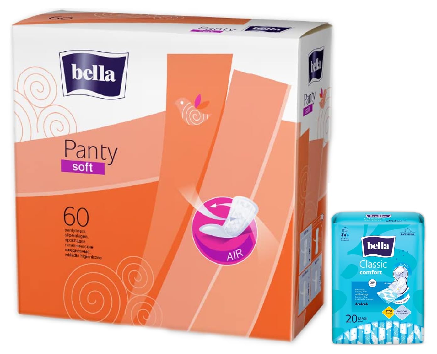 Bella Panty Soft Classic Liners, Pack of 60 Scent: unscented