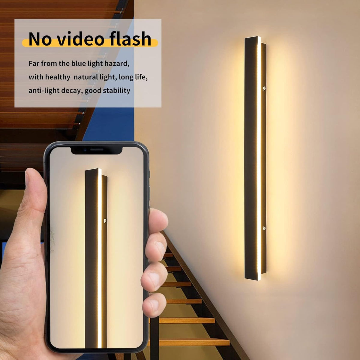 LED Outdoor Wall Light 80cm 3 Color 3000K 4500K 6000K Rainproof Mikeru