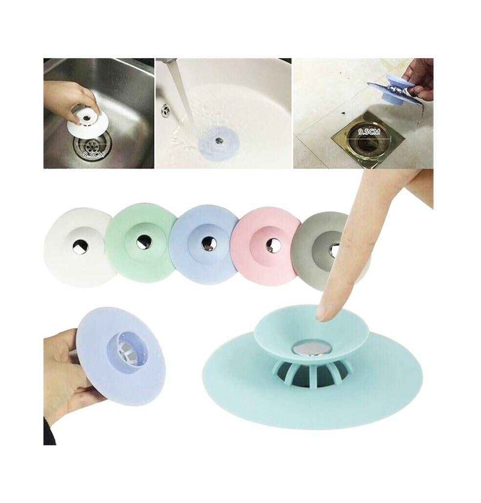 Flexible Silicone Drain Plug Hair Catcher Prevent Clogs Keep Drains Clear
