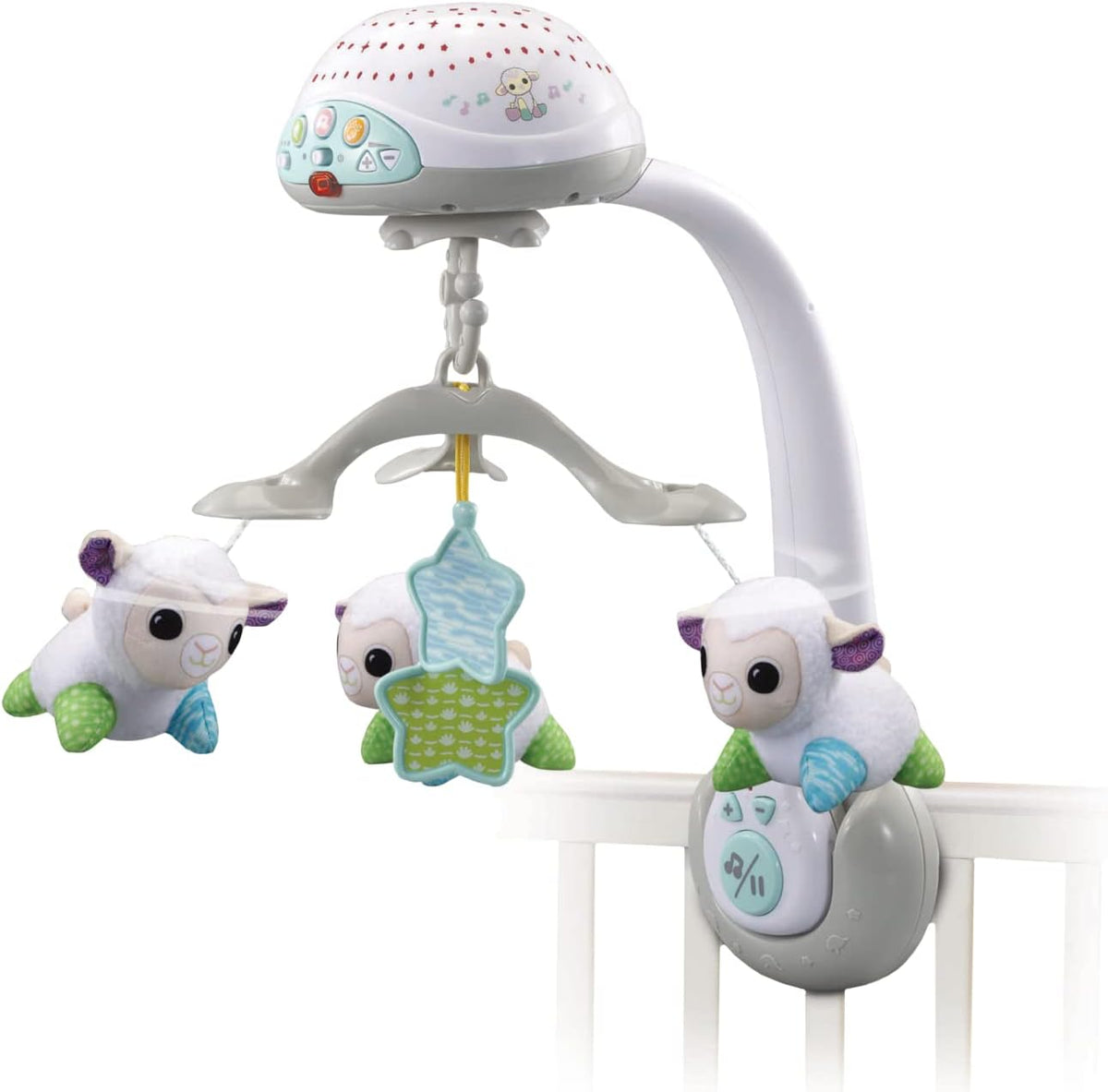 VTech Baby Lullaby Lambs Mobile, English Version, Used-very good, missing 4 screws, original scruffy box,  tested