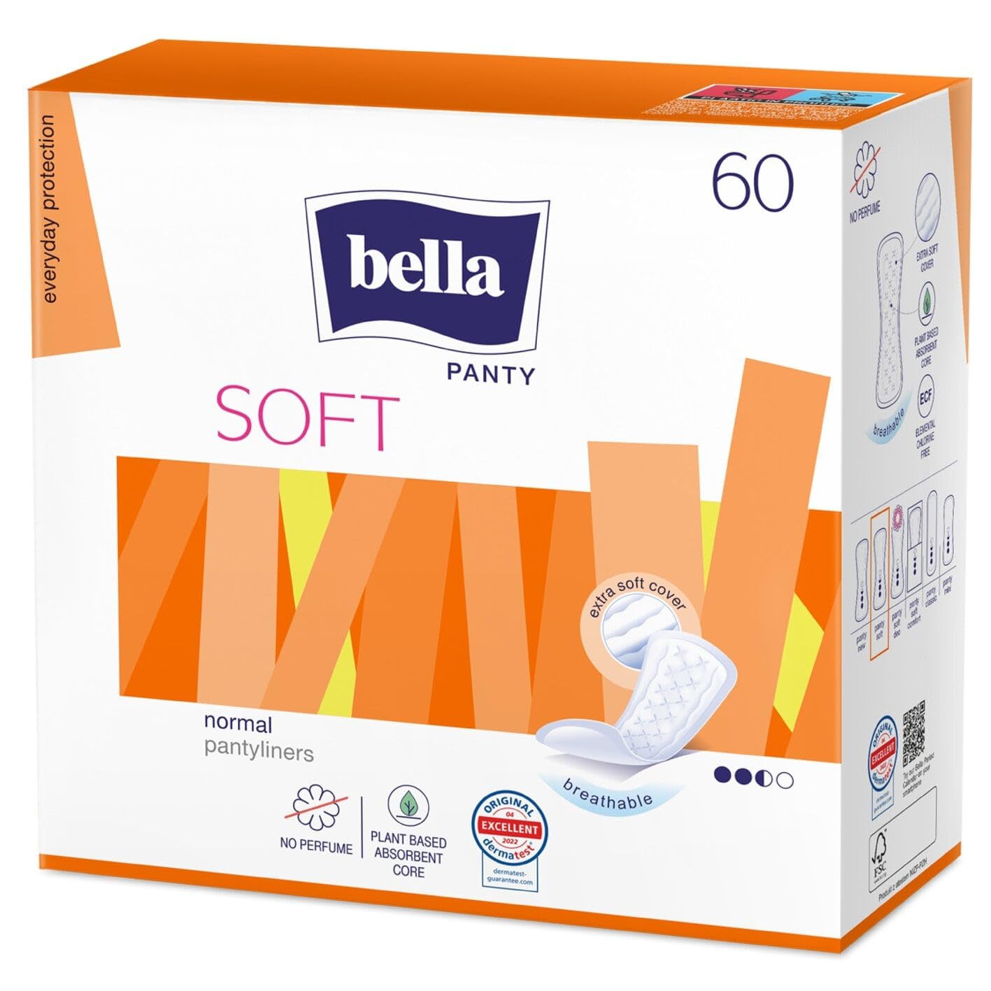 Bella Panty Soft Classic Liners, Pack of 60 Scent: unscented