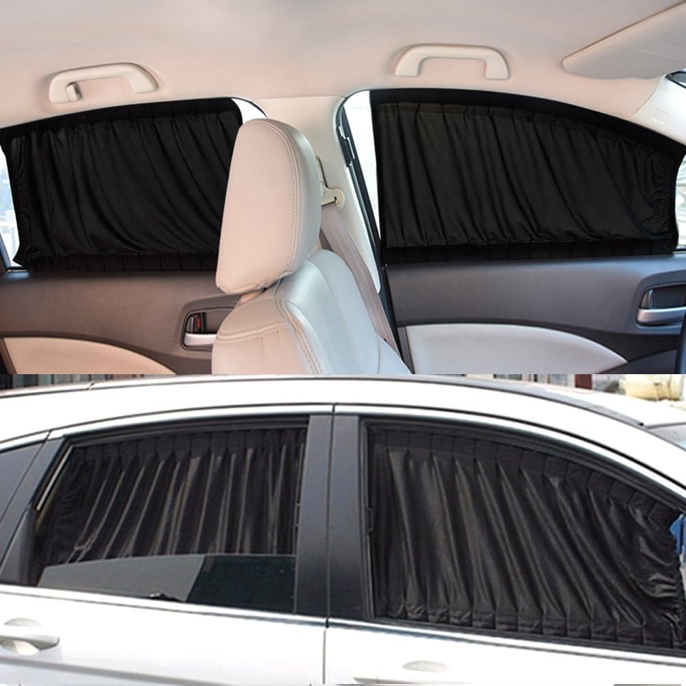 Car Side Window Sunshades 2PCS Auto Privacy Curtains UV Protection Shades