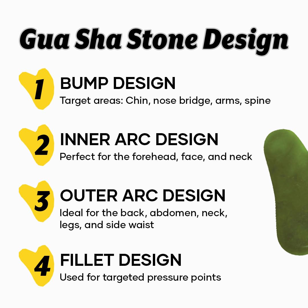 GHC Jade Roller & Gua Sha Set Natural Himalayan Facial Massager