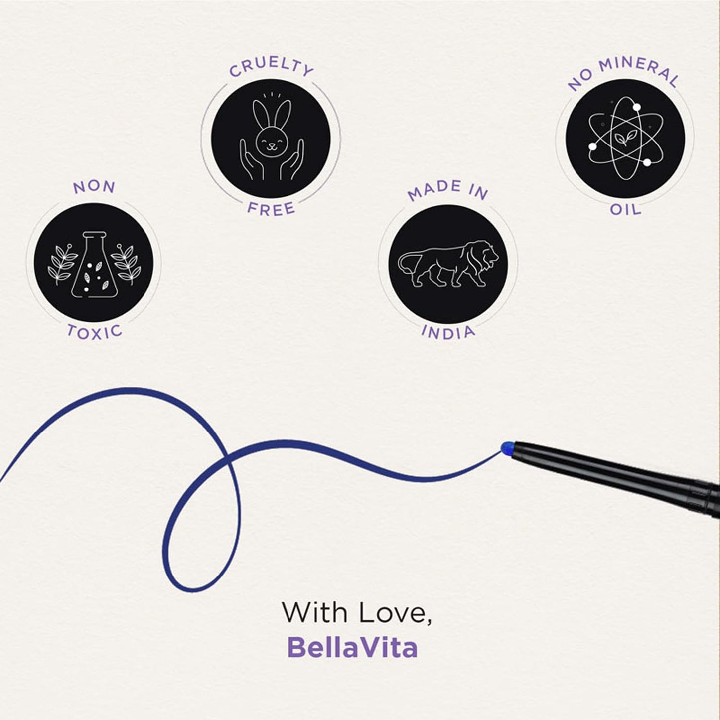 BELLAVITA Black Matte Waterproof Eyeliner | Smudge-Proof | Biotin Enriched