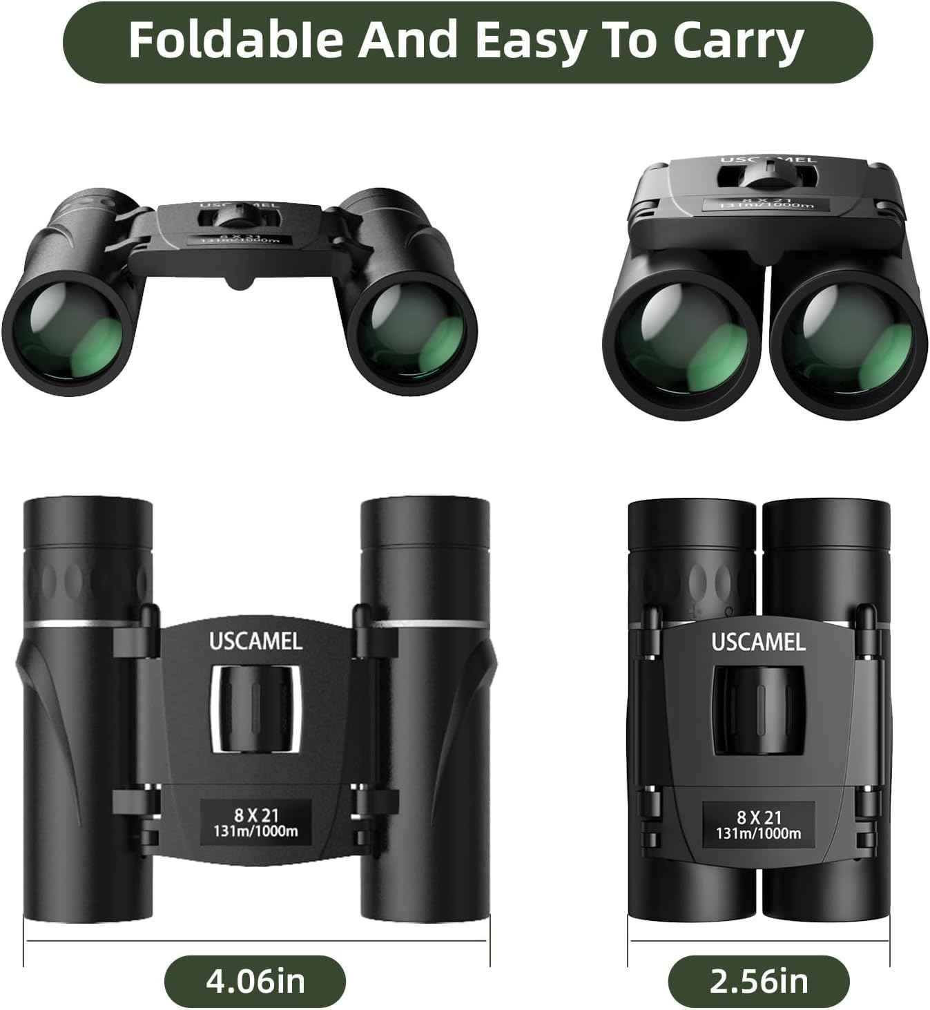 Binoculars 8×21 Compact BAK4 Prism Easy Focus for Bird Watching Outdoor Use