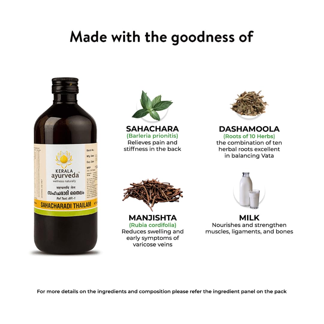 Ayurvedic Sahacharadi Thailam 450ml Back Pain & Sciatica Relief Oil