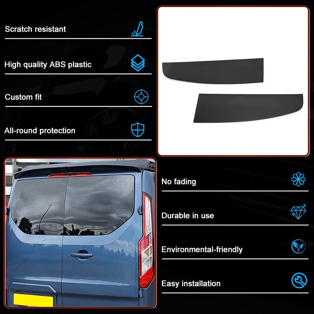 Rear Roof Spoiler for Ford Transit Custom 2013 2020 Black PU Plastic GEARZAAR