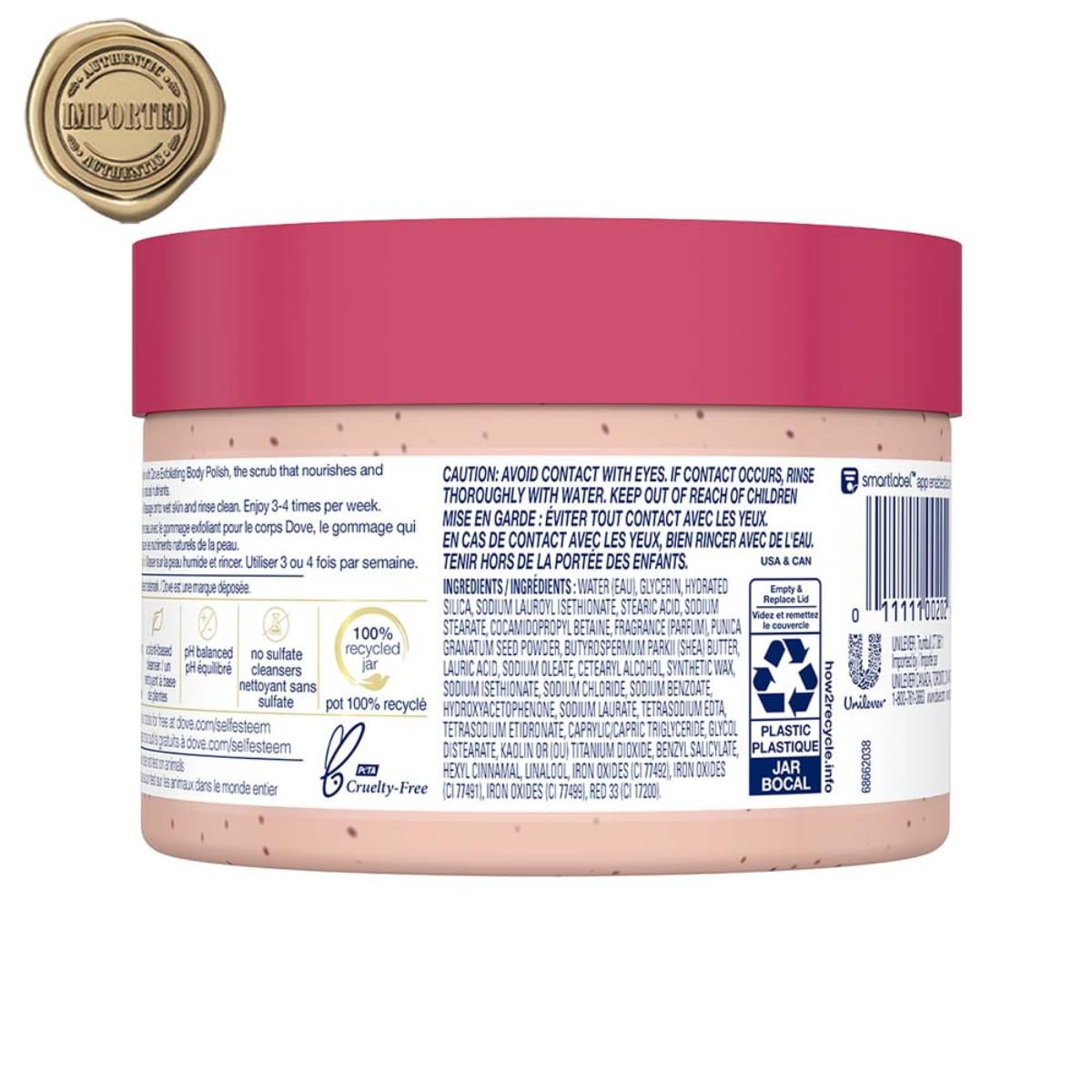 Dove Exfoliating Body Scrub Shea Butter Pomegranate 298g Sulfate-Free