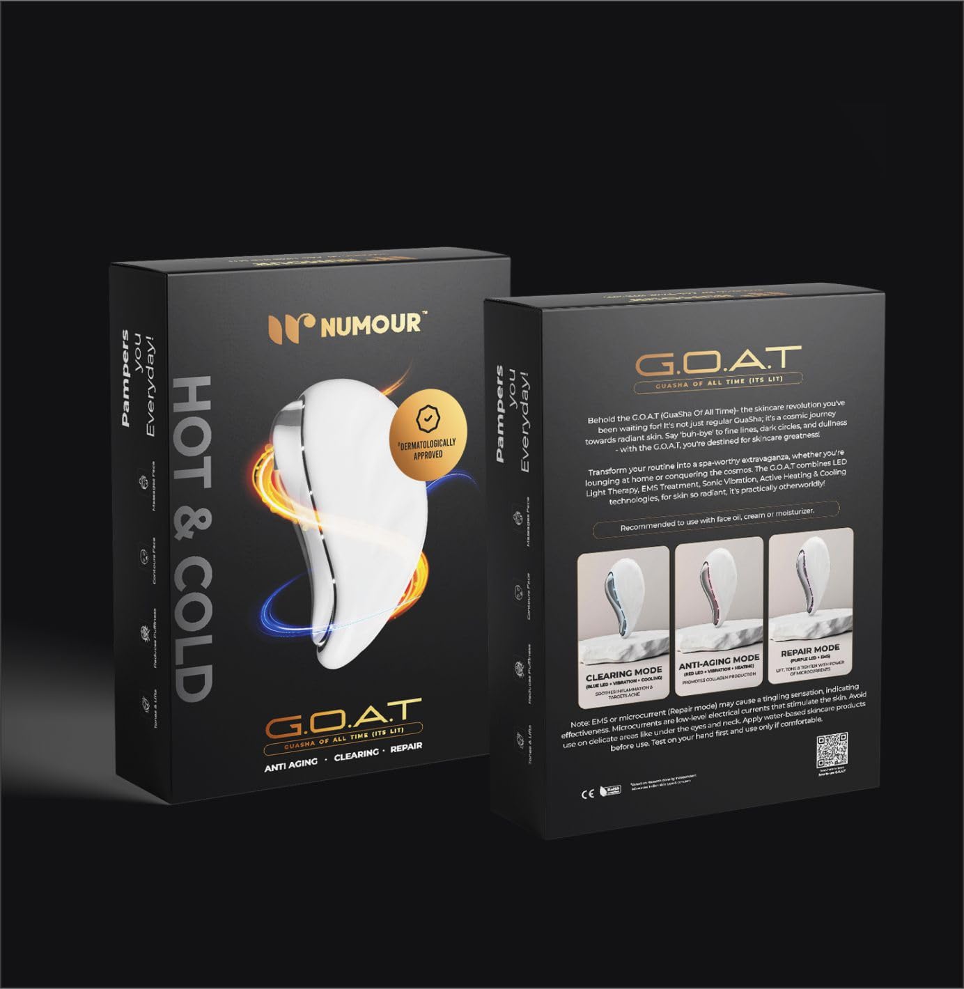 Numour G.O.A.T Smart Gua Sha Face Massager with LED & EMS Therapy