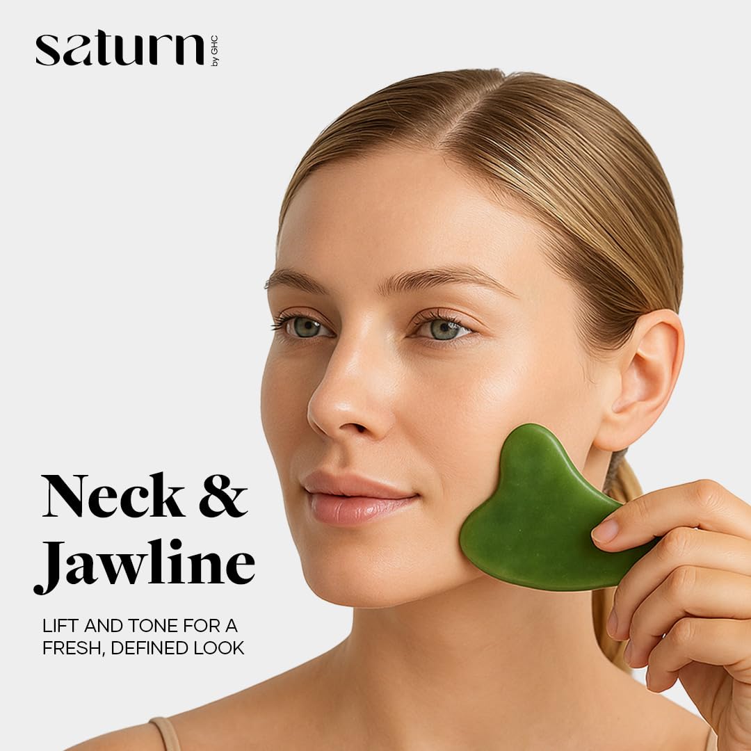 GHC Jade Roller & Gua Sha Set Natural Himalayan Facial Massager
