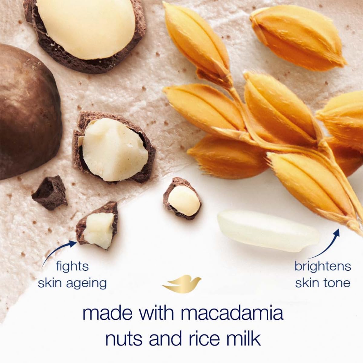 Dove Exfoliating Body Polish Macadamia Rice Milk 298g Sulfate-Free Scrub