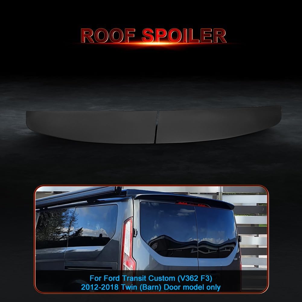 Rear Roof Spoiler for Ford Transit Custom 2013 2020 Black PU Plastic GEARZAAR