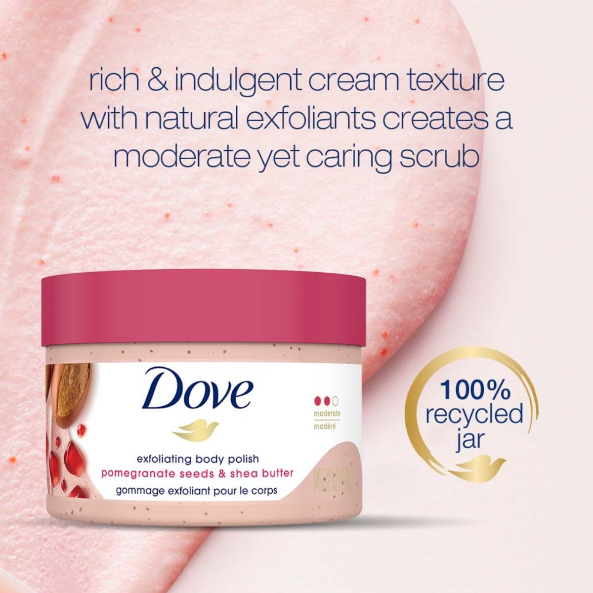 Dove Exfoliating Body Scrub Shea Butter Pomegranate 298g Sulfate-Free
