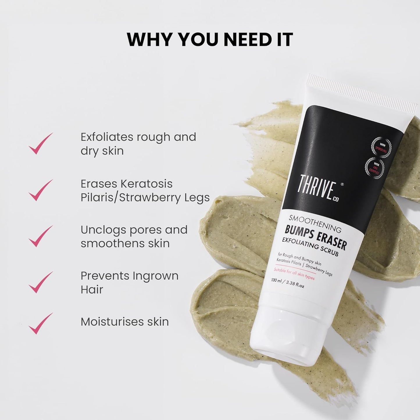 ThriveCo Exfoliating Body Scrub with Glycolic & Lactic Acid 100ml