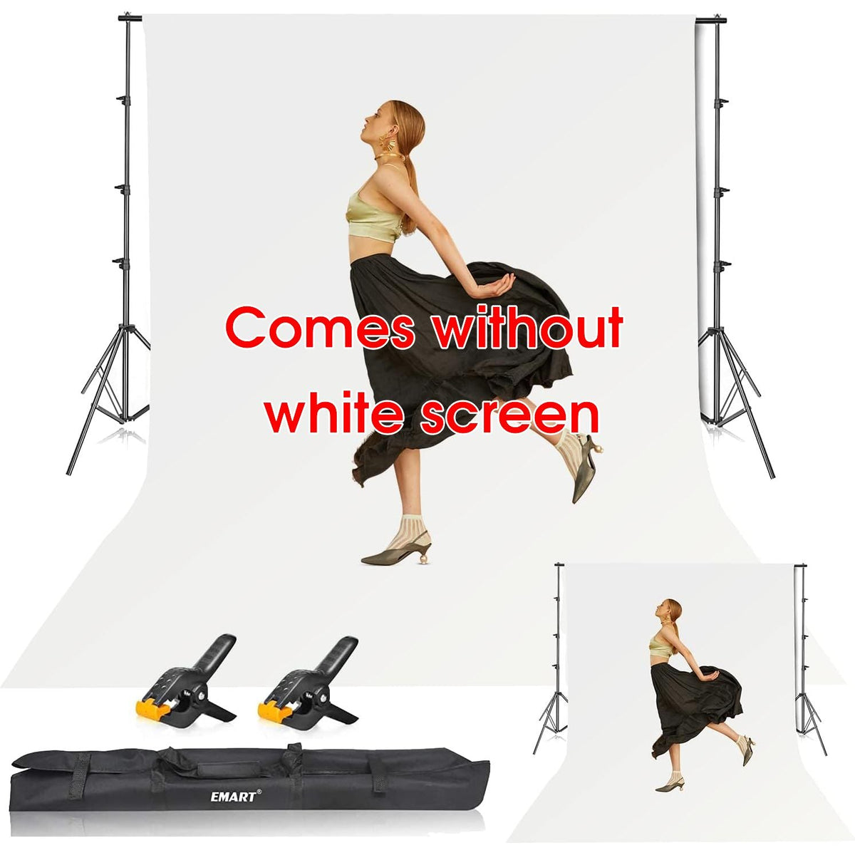 Backdrop Stand Kit with Clamps 10x8.5 ft  and Carry Bag Emart Frame Only