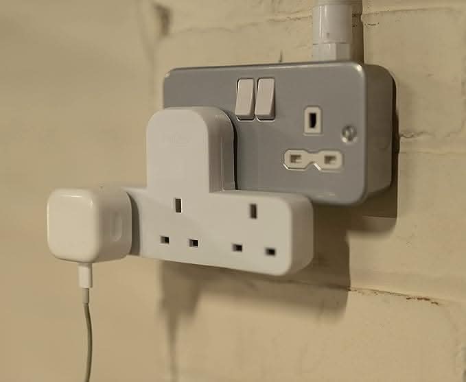 3 Way Plug Adapter UK for Wall Plug Extender Adaptor
