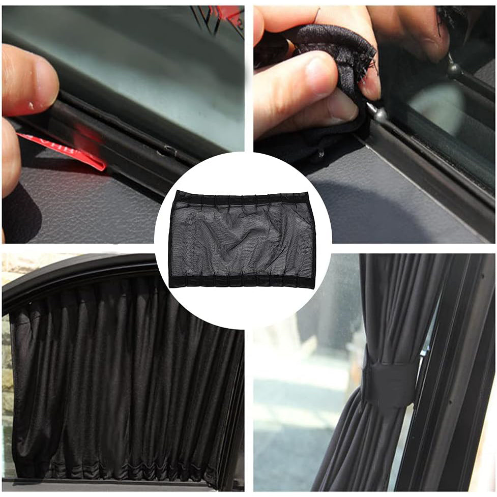 Car Side Window Sunshades 2PCS Auto Privacy Curtains UV Protection Shades