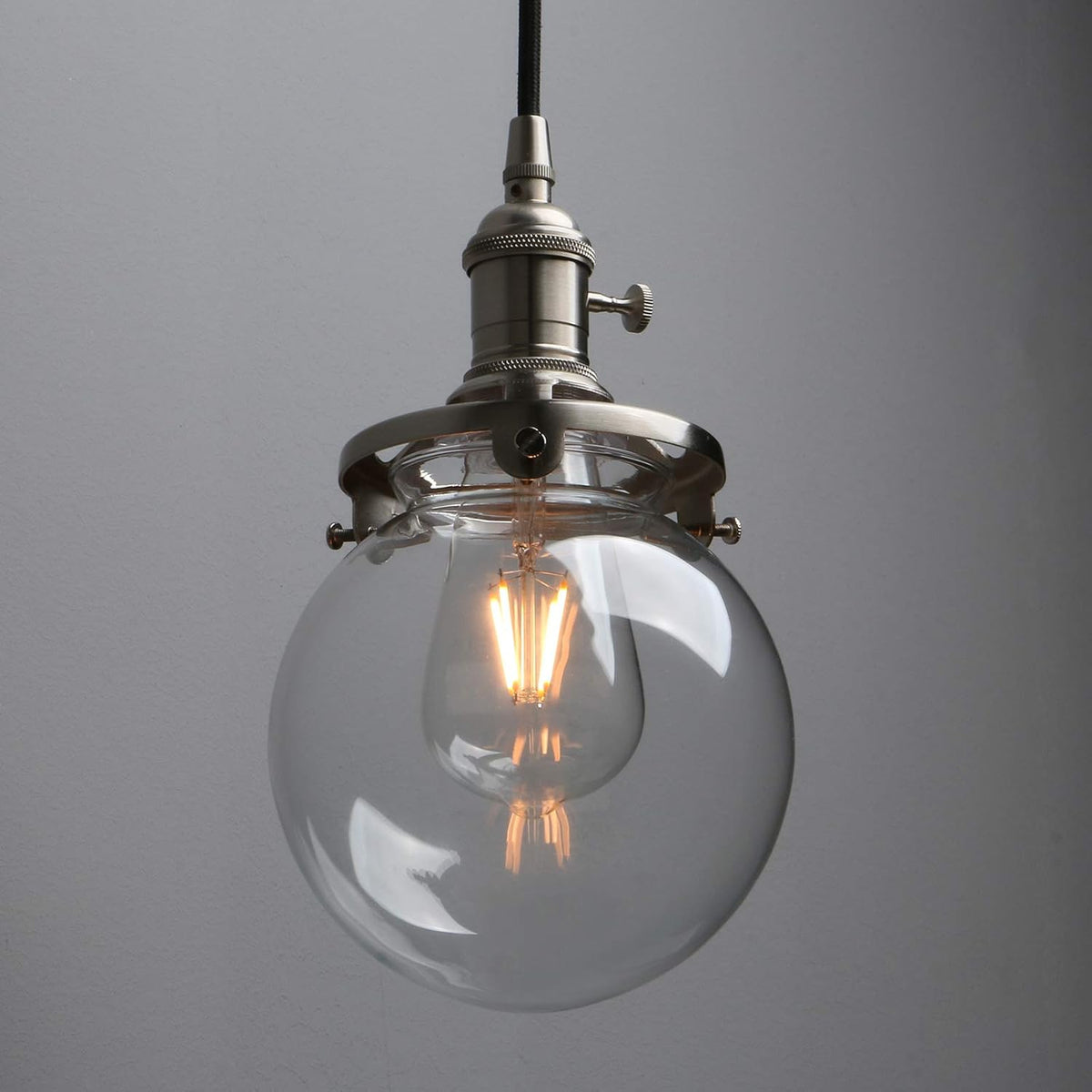 3 Light Pendant Chandelier Vintage Industrial Globe Glass E27 Phansthy