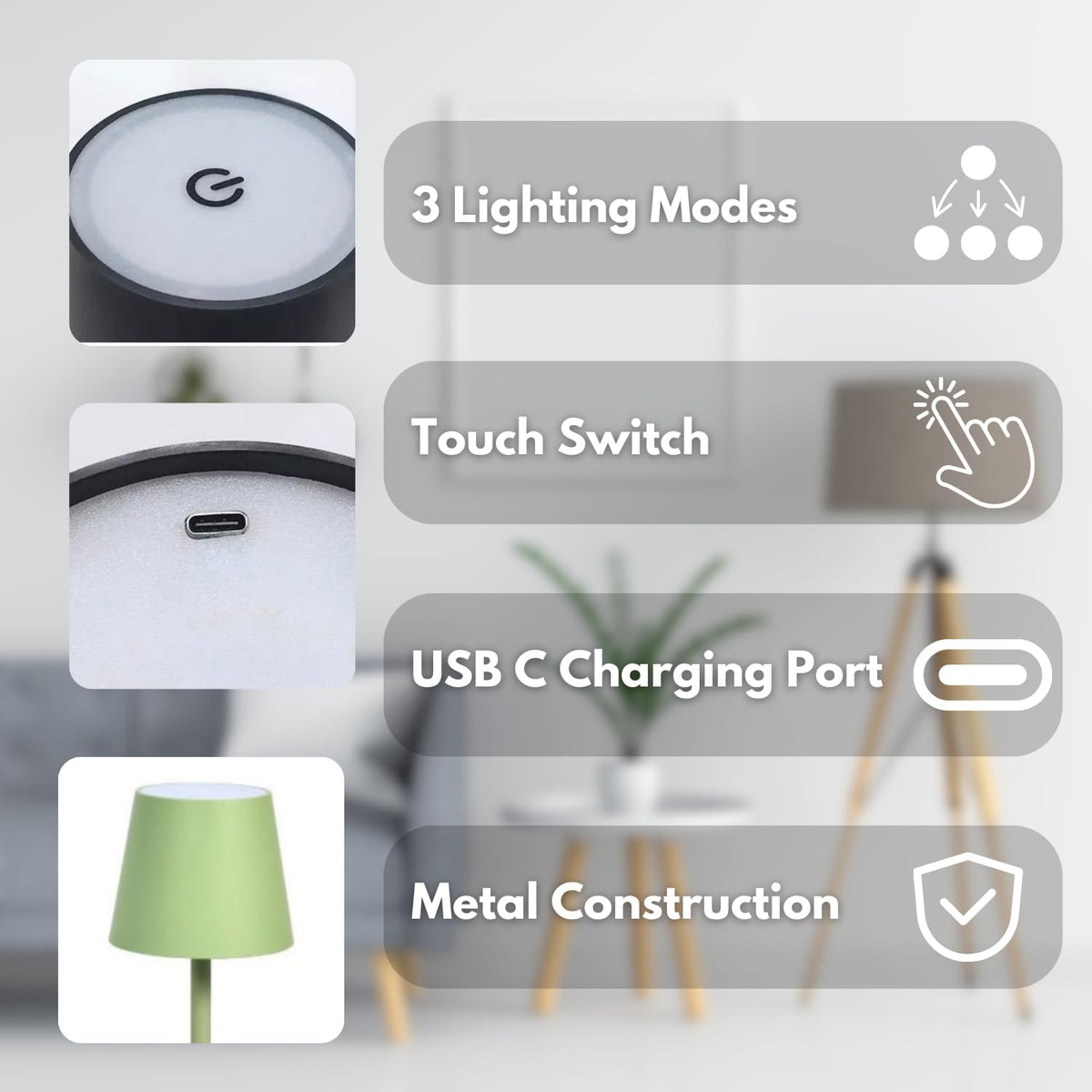 Sage Rechargeable Table Lamp - Battery Powered