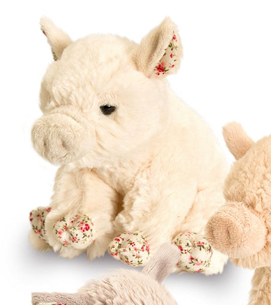 Belle Rose Pig 18cm soft toy - Cream - Cute and Cuddly from Keel Toys