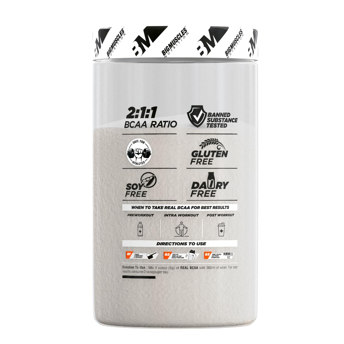 Bigmuscles BCAA Powder with Electrolytes 450g for Muscle Recovery