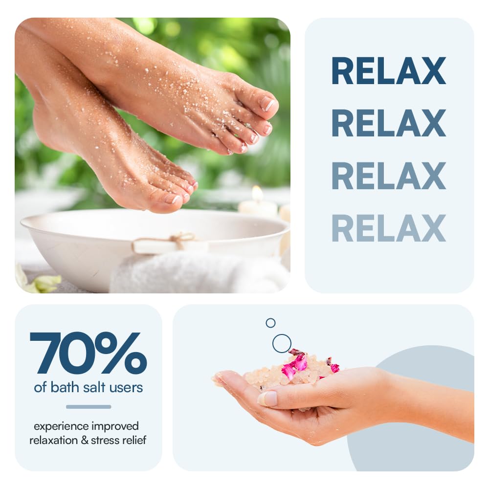 Bubble Me Bath Salt Epsom Pink Blend Aromatherapy Soothing Hydration