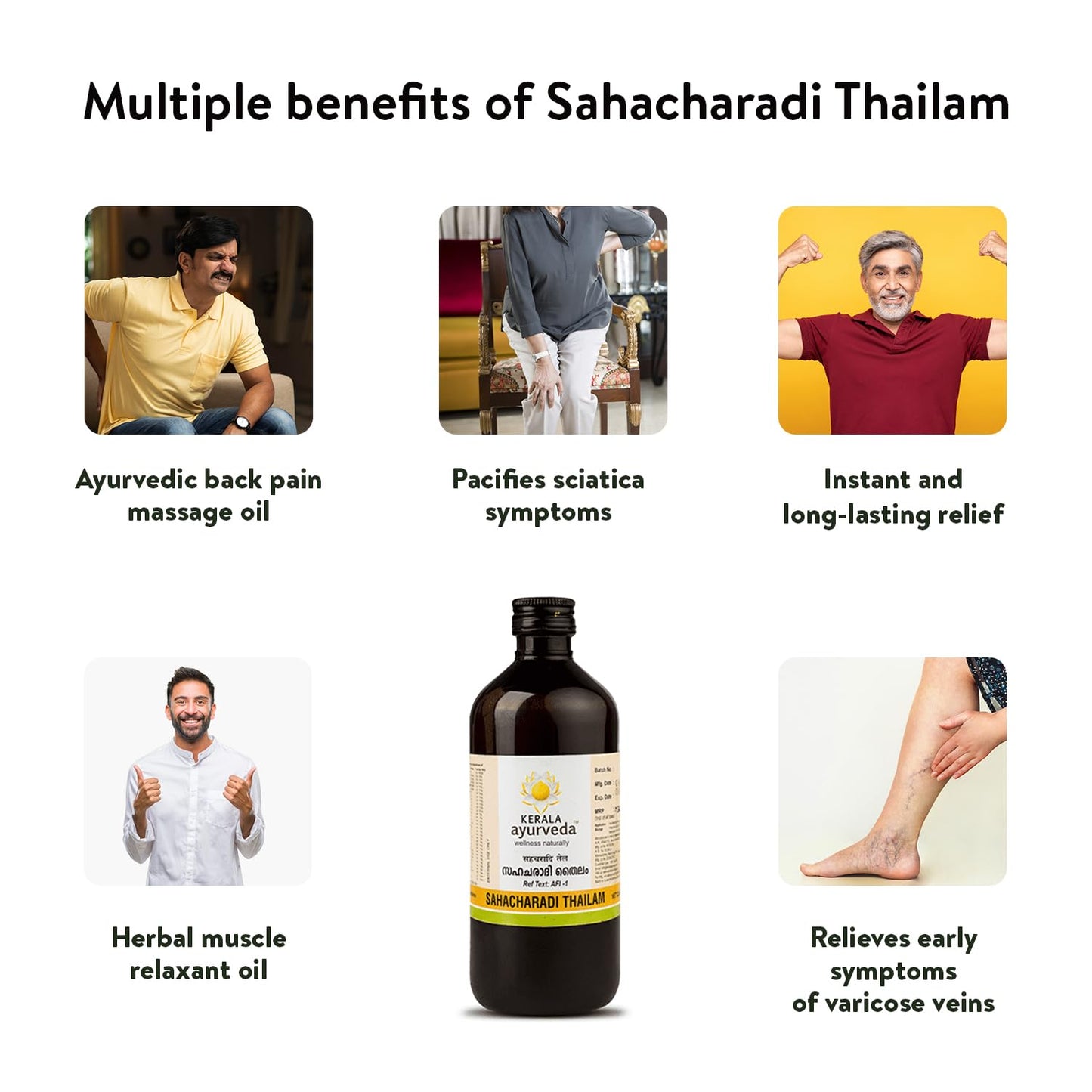 Ayurvedic Sahacharadi Thailam 450ml Back Pain & Sciatica Relief Oil