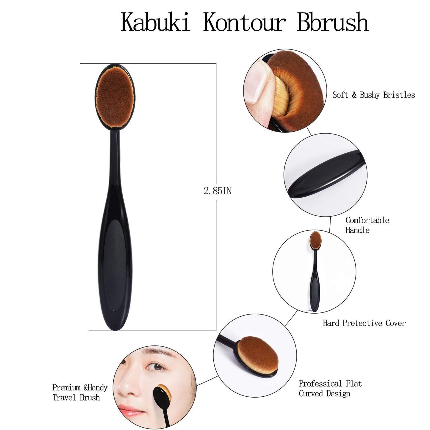 Foundation Sponges & Oval Brush Set for Liquid, Cream, Powder