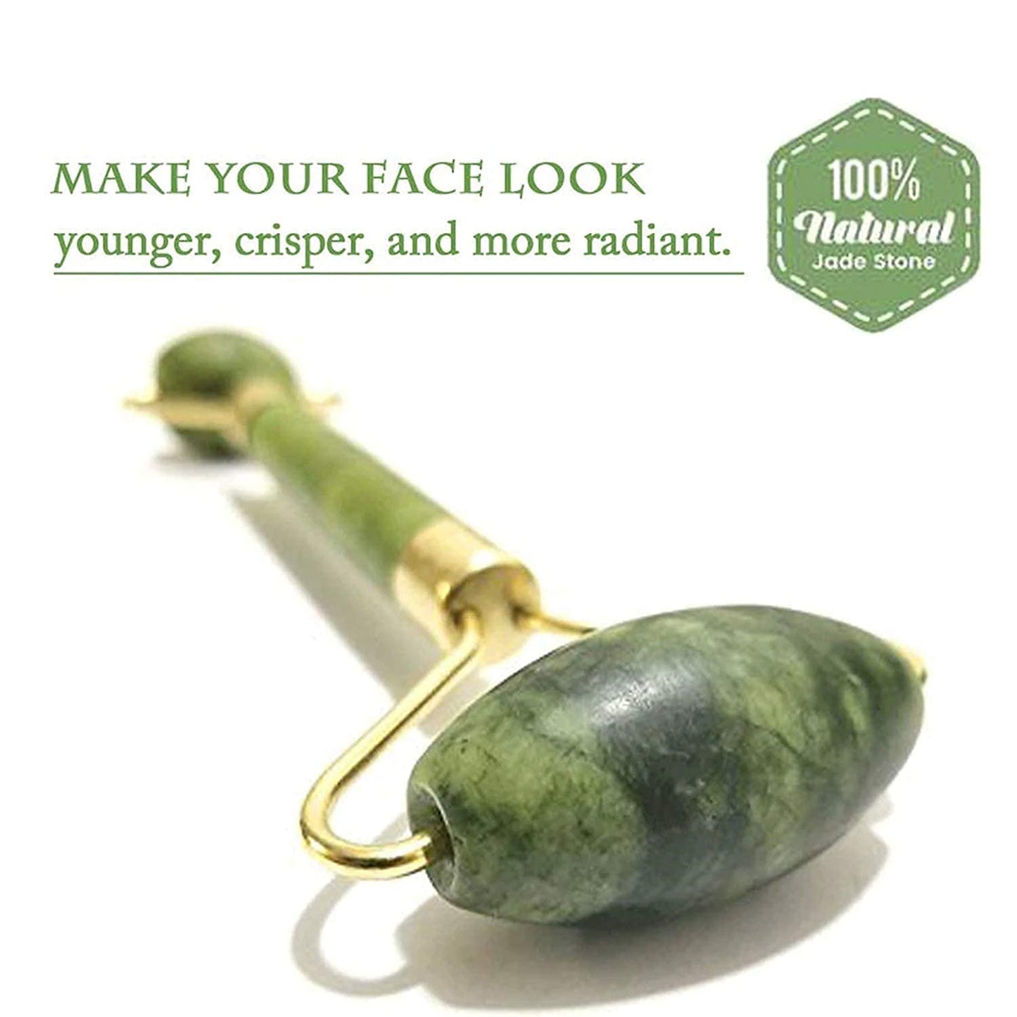 Jade Roller & Gua Sha Set for Face, Neck, Wrinkles & Serum Application