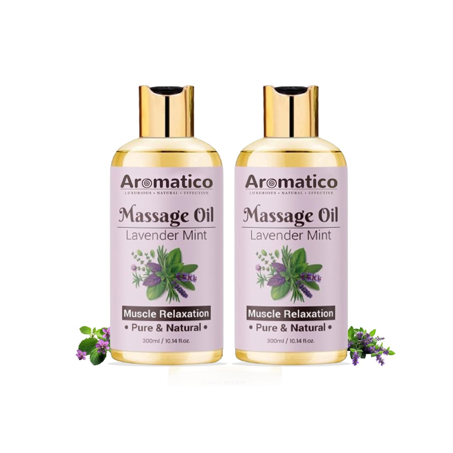 Lavender Mint Massage Oil 300ml for Couples - Natural, Non-Sticky Formula