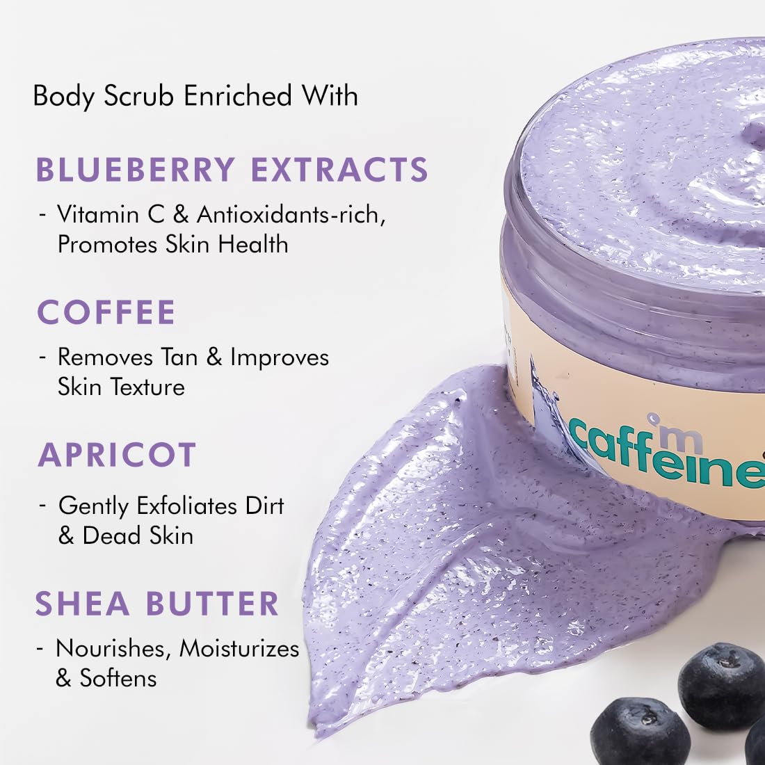 mCaffeine Blueberry Body Wash & Scrub Set for Glowing Skin