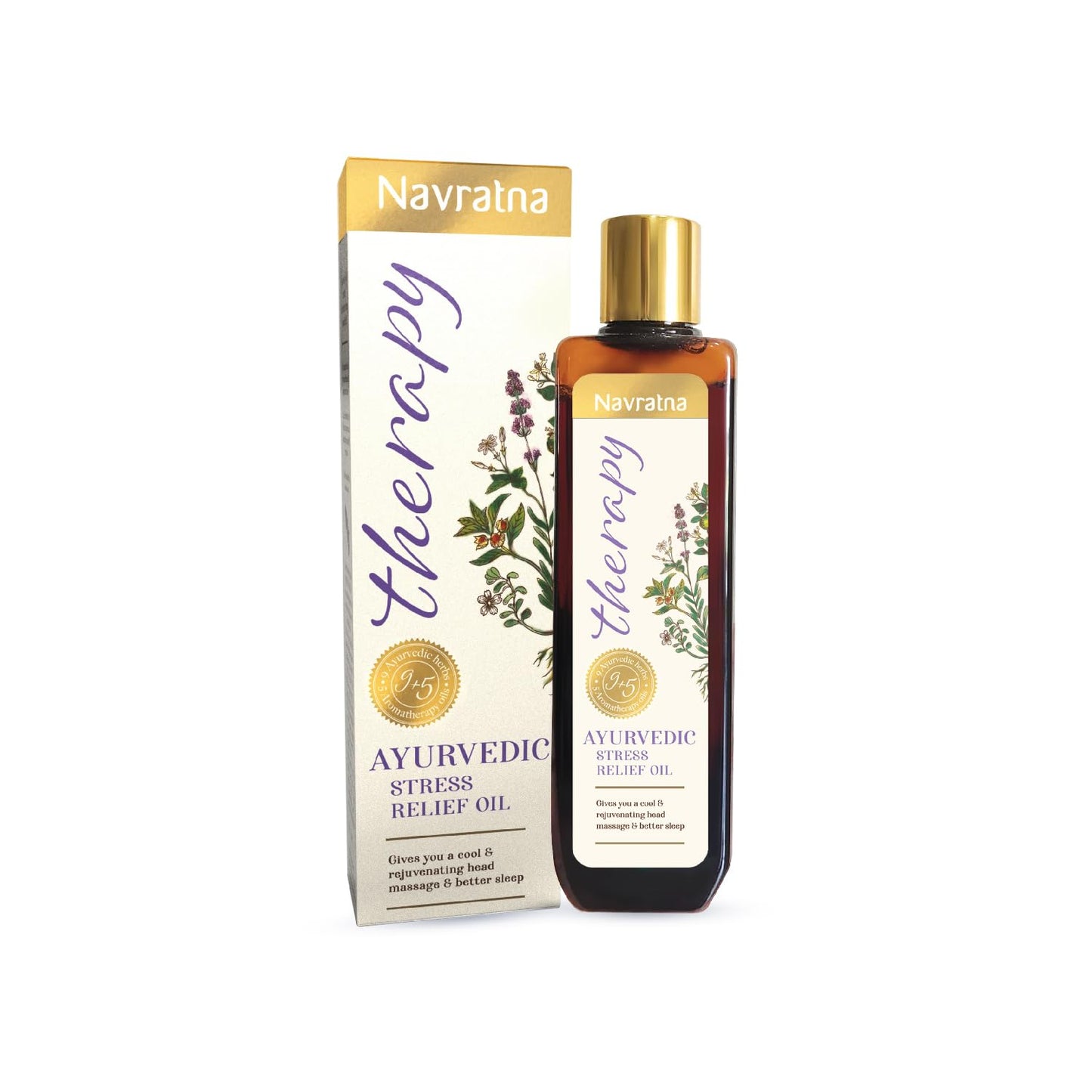 Navratna Stress Relief Oil with Ashwagandha & Lavender, 200ml