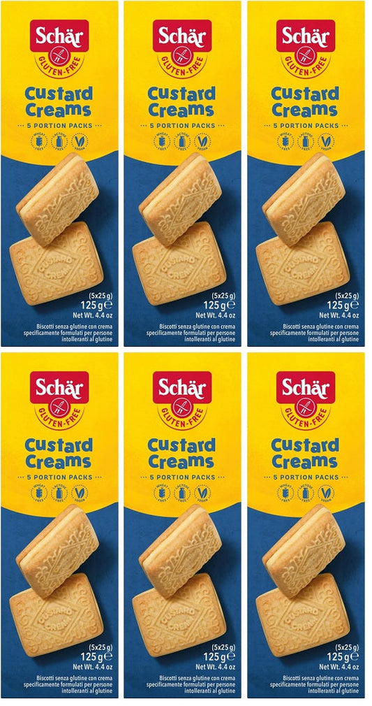 6 x Schär Gluten-Free Custard Creams 5 X 25G (125G)