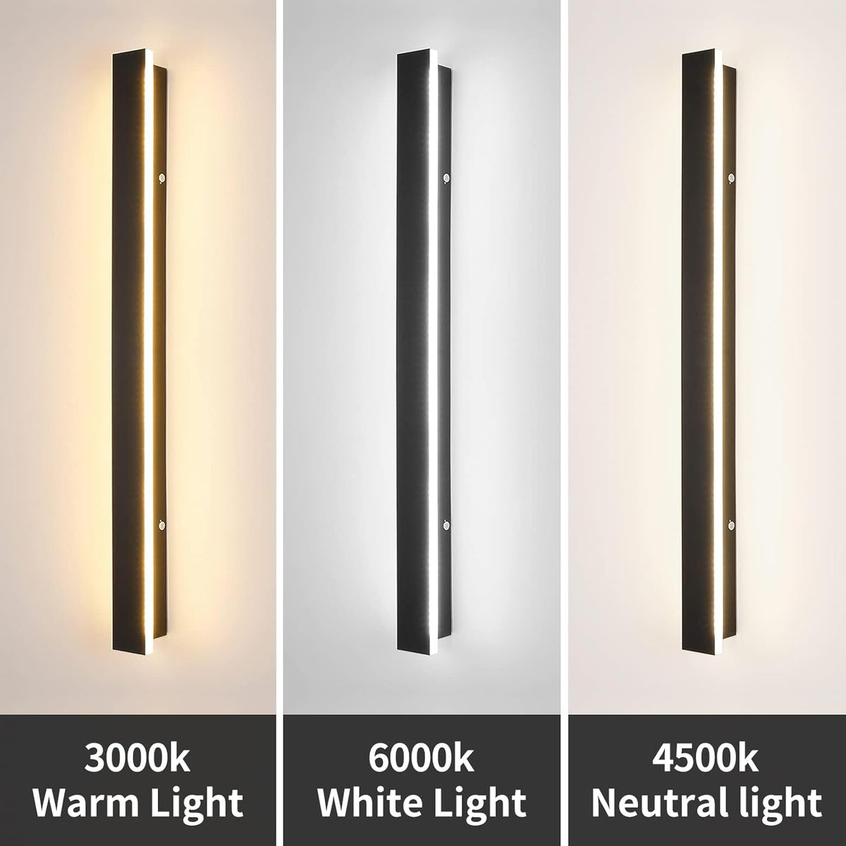 LED Outdoor Wall Light 80cm 3 Color 3000K 4500K 6000K Rainproof Mikeru
