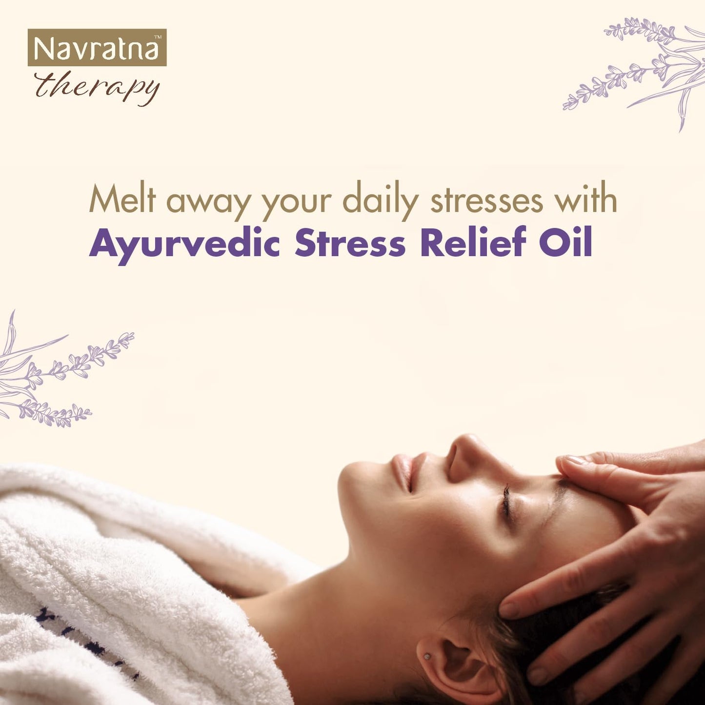 Navratna Stress Relief Oil with Ashwagandha & Lavender, 200ml