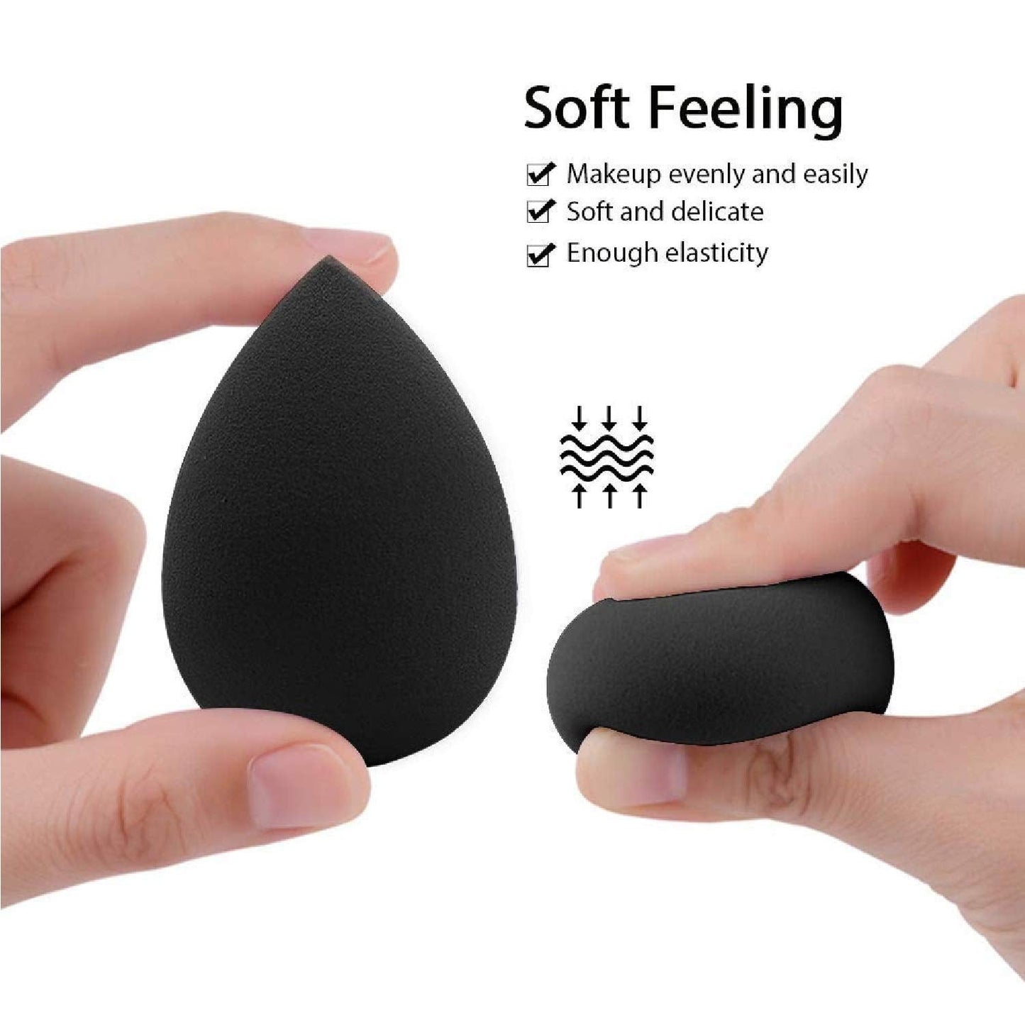 Foundation Sponges & Oval Brush Set for Liquid, Cream, Powder