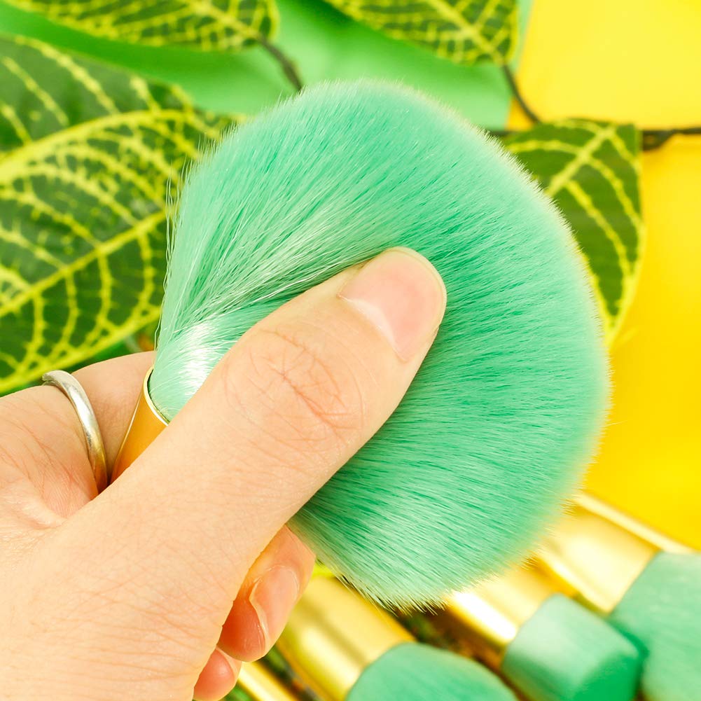 Docolor 14-Piece Tropical Makeup Brush Set - Professional Synthetic Brushes