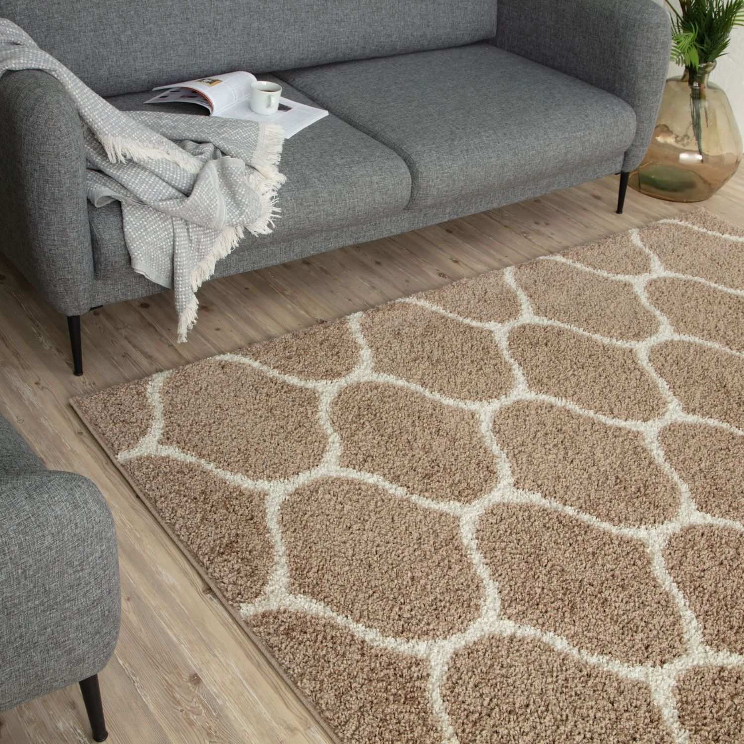 Moroccan Beige Shaggy Rug | 620