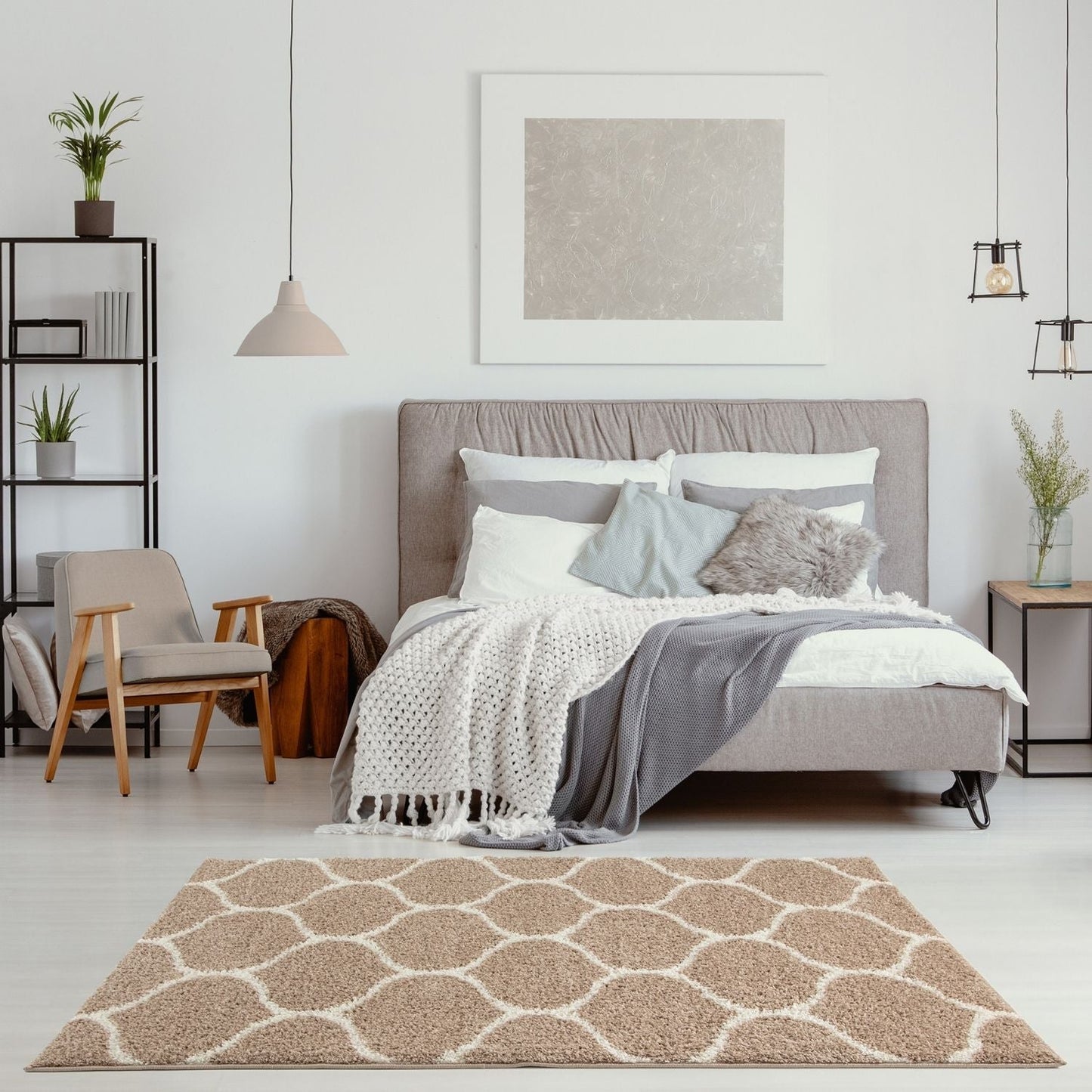 Moroccan Beige Shaggy Rug | 620
