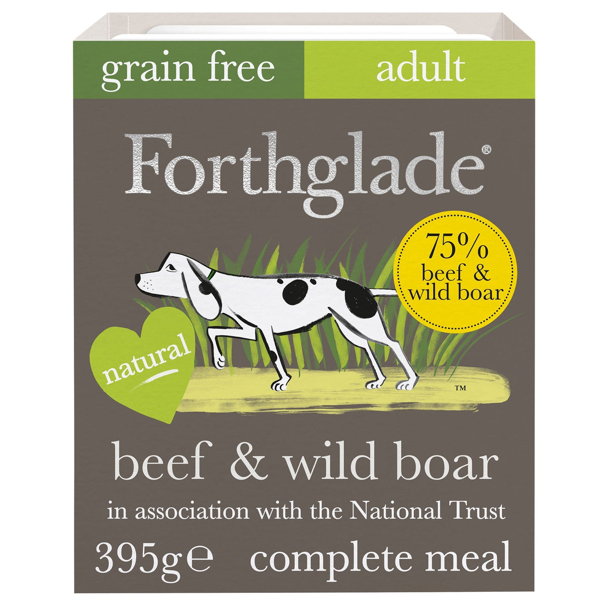 Forthglade Adult Grain Free Gourmet Complete Beef and Wild Boar 395g - Case of 7