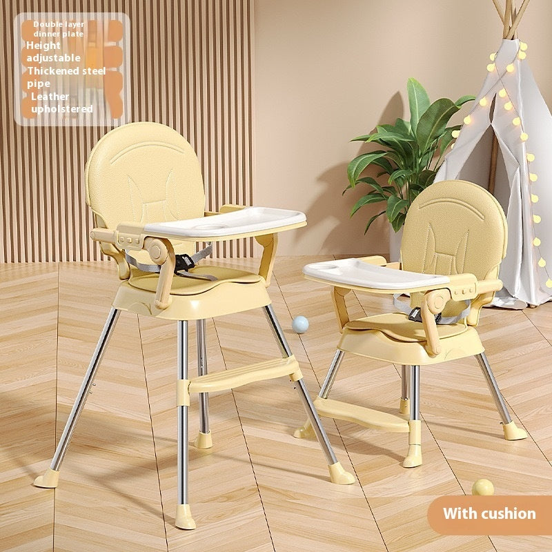 Abaddou Foldable Baby High Chair - Adjustable Metal Frame 105cm