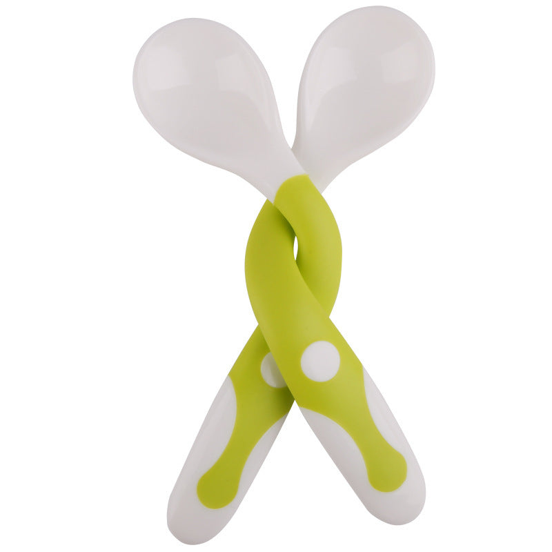 BabbCare Curved Baby Spoon Fork Set - BPA-Free Ergonomic Toddler Utensils