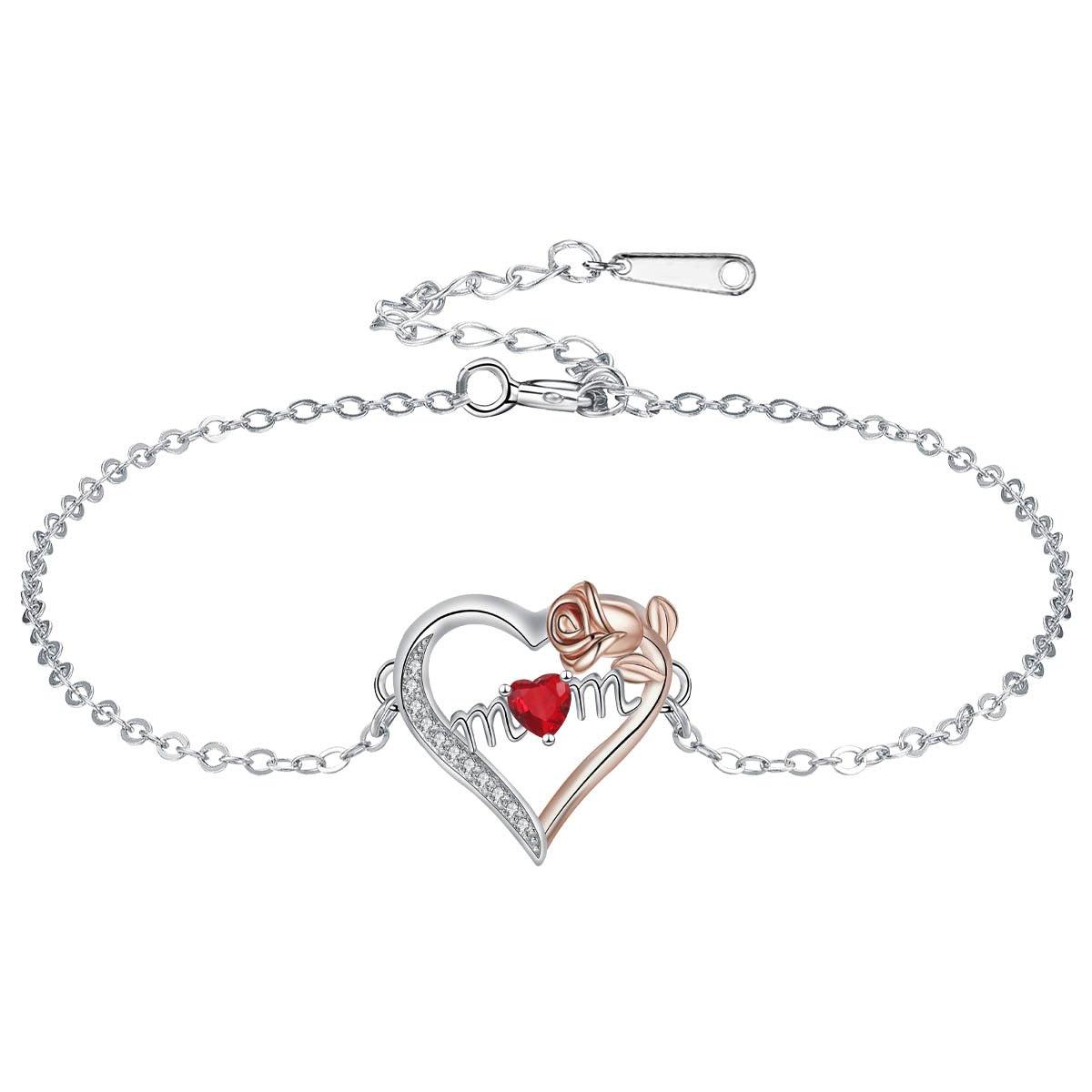 Love Heart Mom Rose Bracelet Ornament 520 Valentine's Day For Girlfriend Girlfriends Birthday Gift