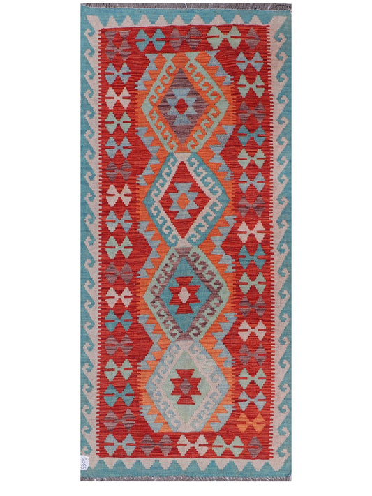 Maimana Afghanistan Kilim Rug - 197 x87 cm