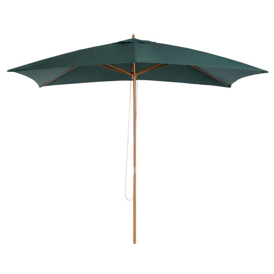 Outsunny  295L x 200W x 255Hcm Wooden Garden Patio Parasol Umbrella-Dark Green Green 295cm x 200cm x 255cm