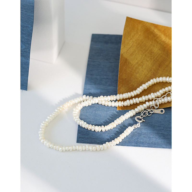 Elegant Women Irregular Natural Pearls Necklace - Palladium-Plated Silver Pearl Necklace - Perfect Pearl Necklace with Gift Wrapping Included