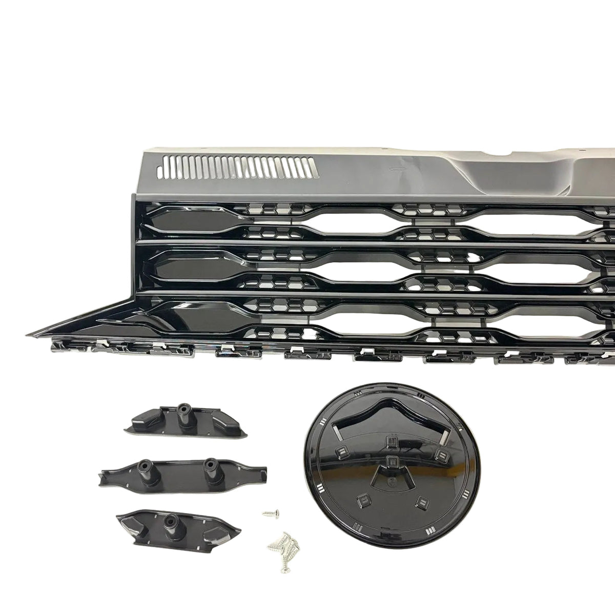 For VW T6 Front R-Line Badgeless Grille Gloss Black Upgrade Styling Kit - Van-X